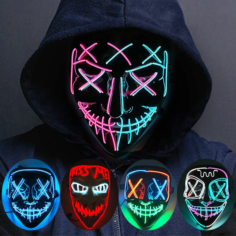 Led Purge Mask Halloween - Wireless Neon LED Purge Mask Glow
