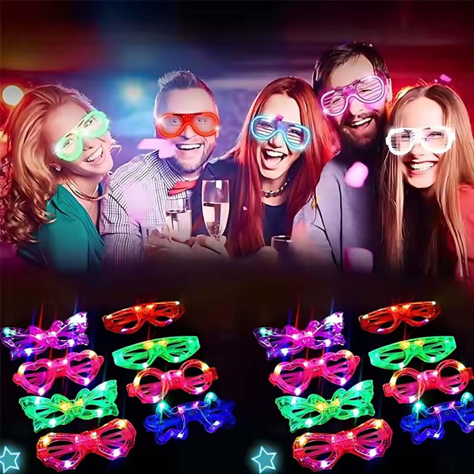 10/20/30/40/50 Pcs LED Light U - Glow In The Dark Party Glasses recension och pris