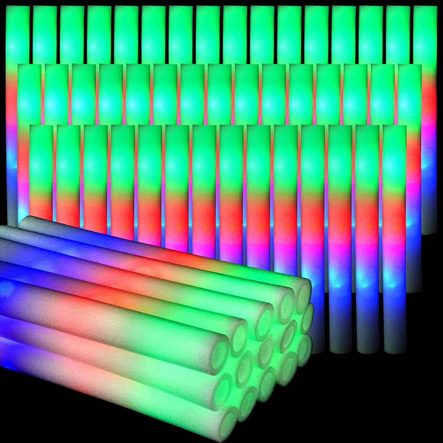 102Pcs LED Foam Sticks Cheer T - Flashing Led Foam Sticks Party recension och pris
