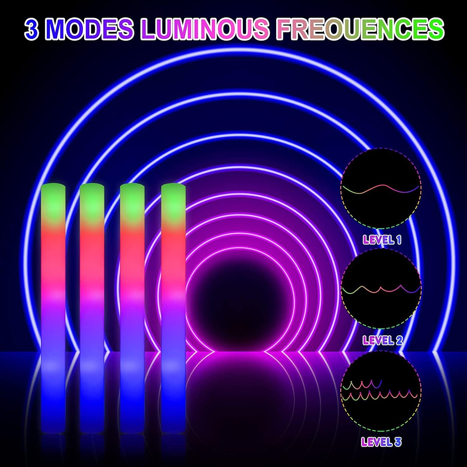 102Pcs LED Foam Sticks Cheer T - Flashing Led Foam Sticks Party recension och pris